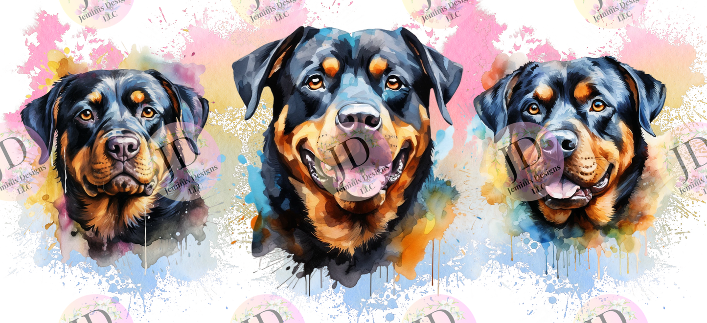 Rottweiler PNG glass tumbler digital design- Digital file