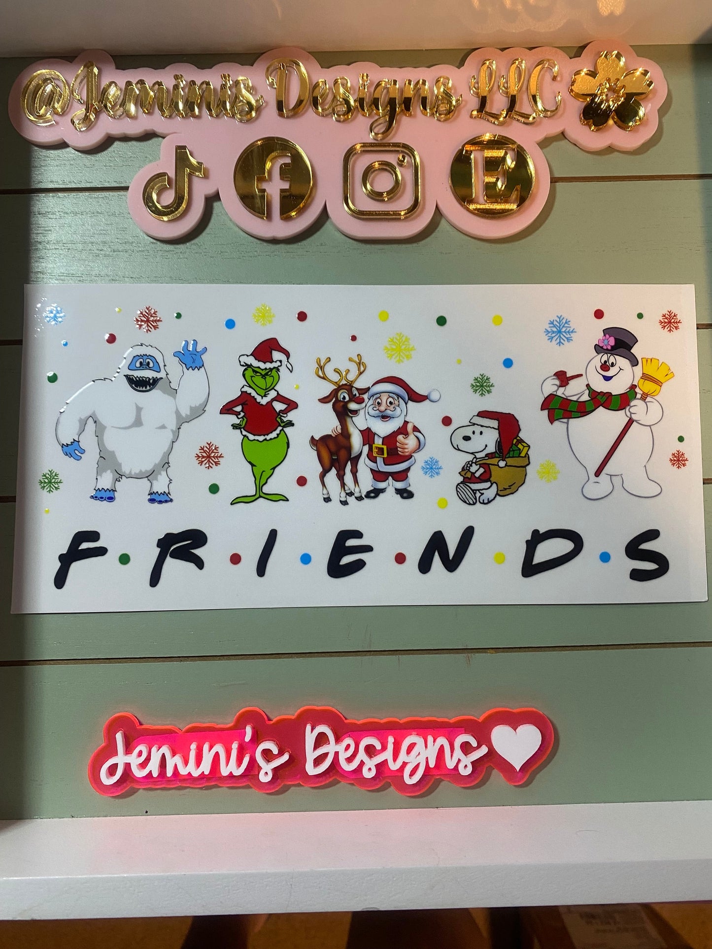 Abominable, Rudolph, Grinch & Beagle and Frosty/  uvdtf 16oz uvdtf cup wrap ready to apply| Friends