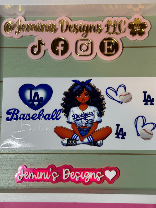 Baseball / uvdtf cup wrap | Permanent decal | No heat needed | Waterproof