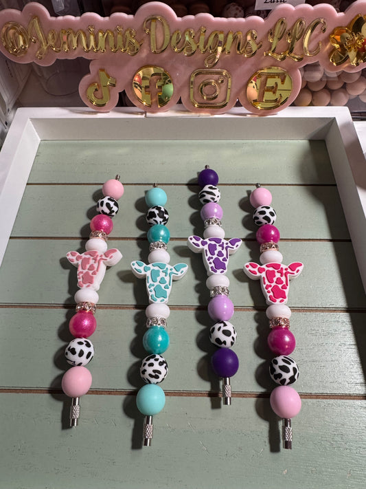 Cow Tumbler charm accessory, cow tumbler bead charm, beaded tumbler charm, tumbler handle charm, tumbler cup charm