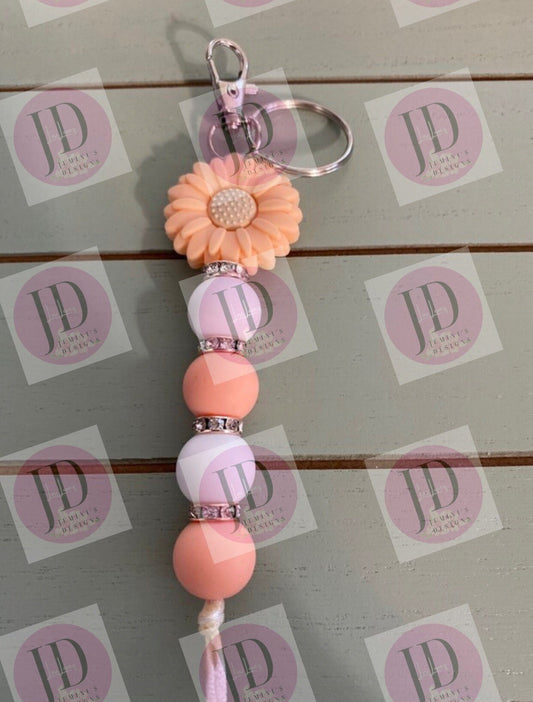 Ready to Ship Adorable Sunflower beaded Keychain/beaded Keychain & Sunflower dangle Keychain