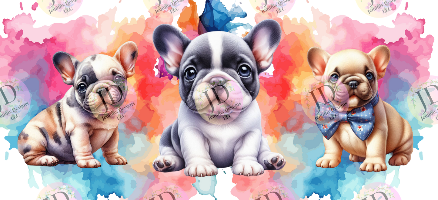 Frenchie PNG glass tumbler digital design- Digital file