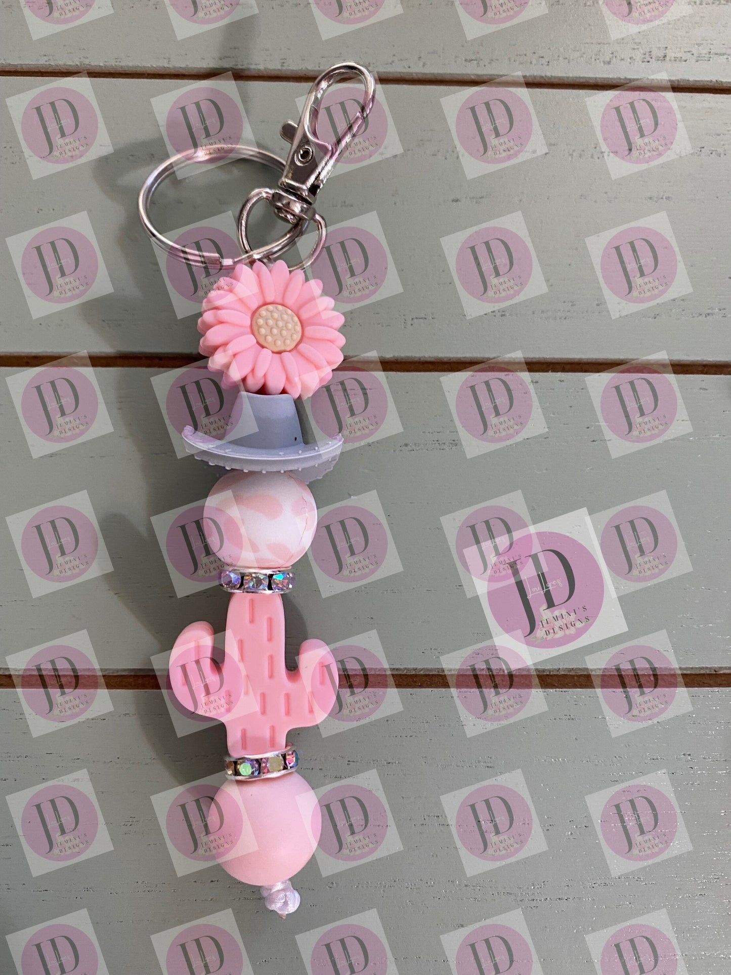 Ready to Ship Adorable cactus and cowboy hat beaded Keychain/beaded mini Keychain & cactus /cowboy hat dangle Keychain