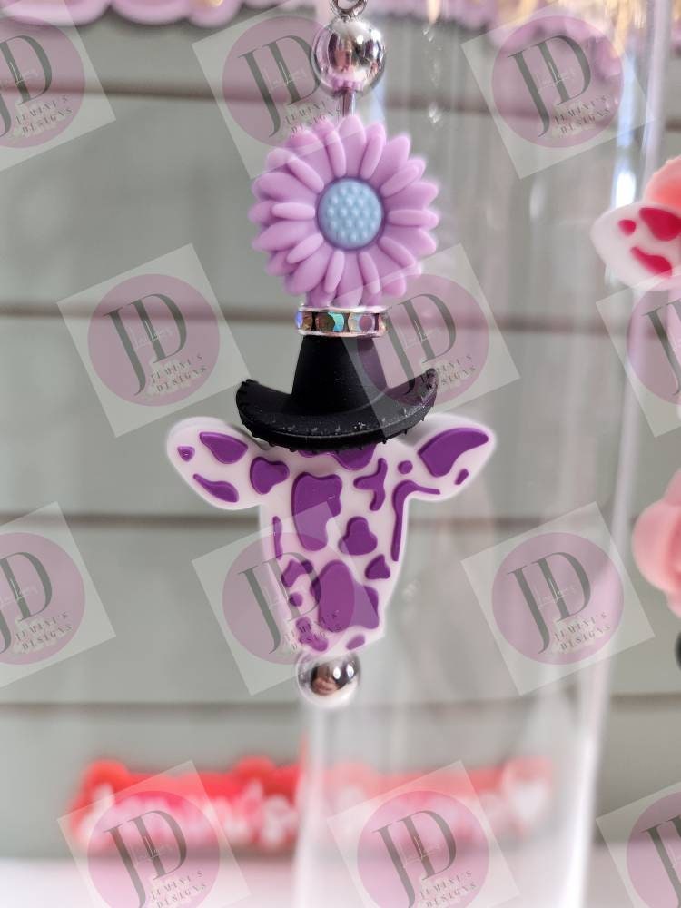 Adorable cow head and flower beaded Keychain BAR/beaded mini Keychain BAR & flower/cowboy head dangle Keychain