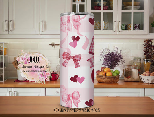 Coquette cherry & bows hearts vibrant colors and design fits 20 or 30 oz