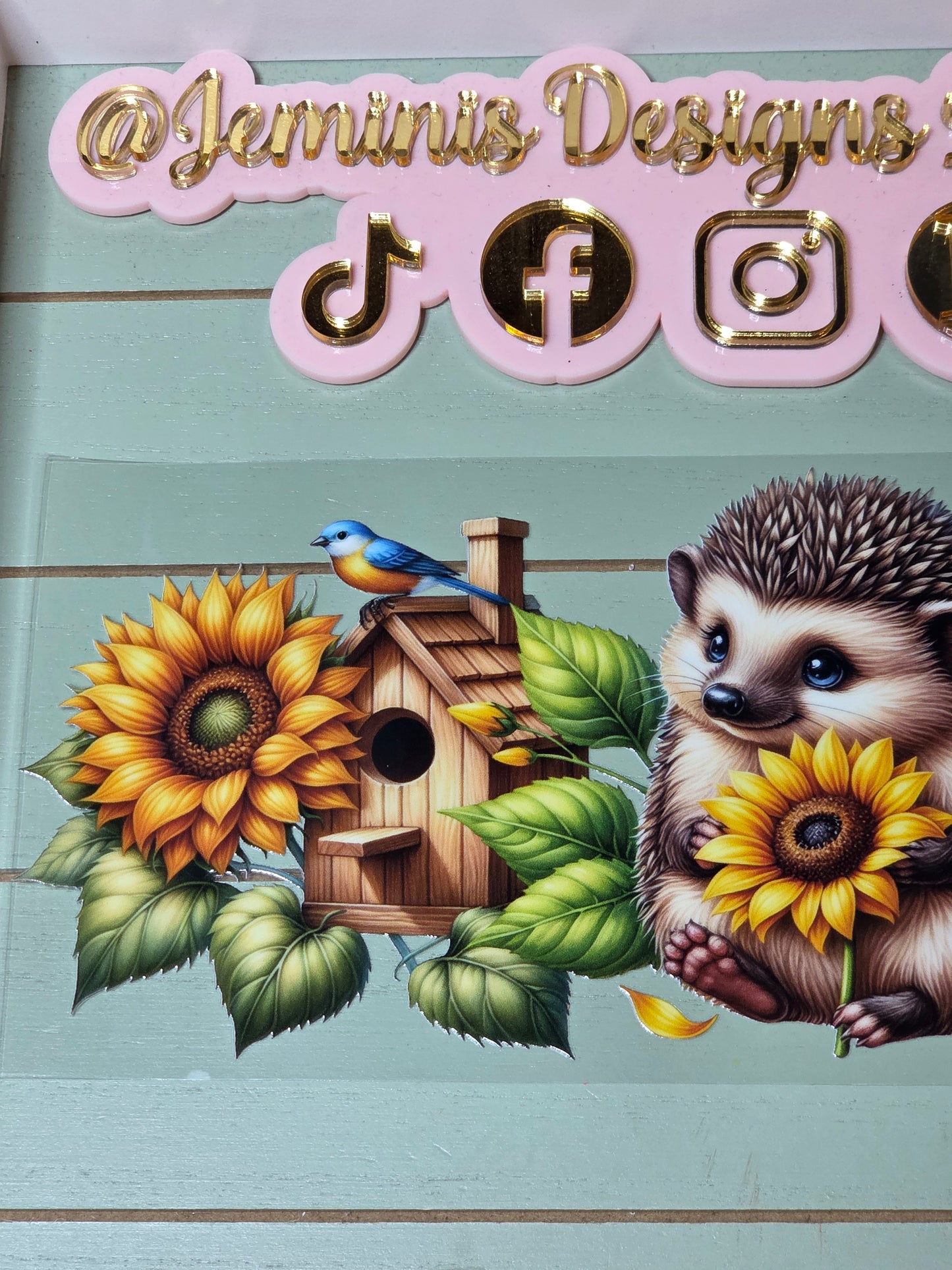 Hedgehog sunflower uvdtf cup wrap/flower uvdtf/ birdhouse uvdtf
