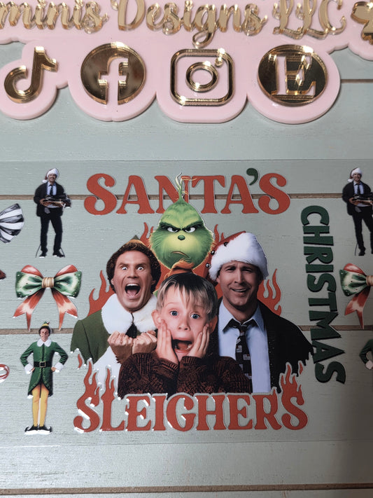 Santa's slightest, elf, alone at home, grinch uvdtf cup wrap sticker