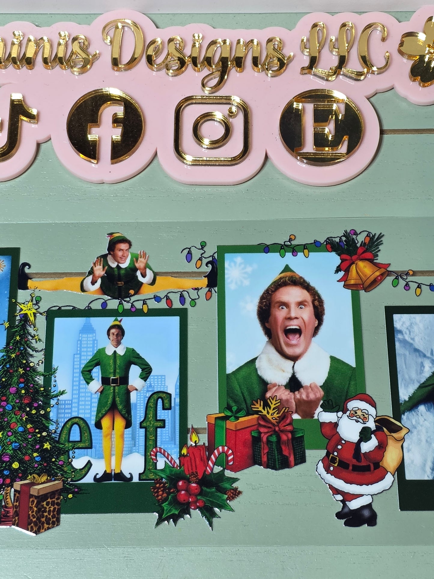 Elf Christmas uvdtf cup wrap sticker