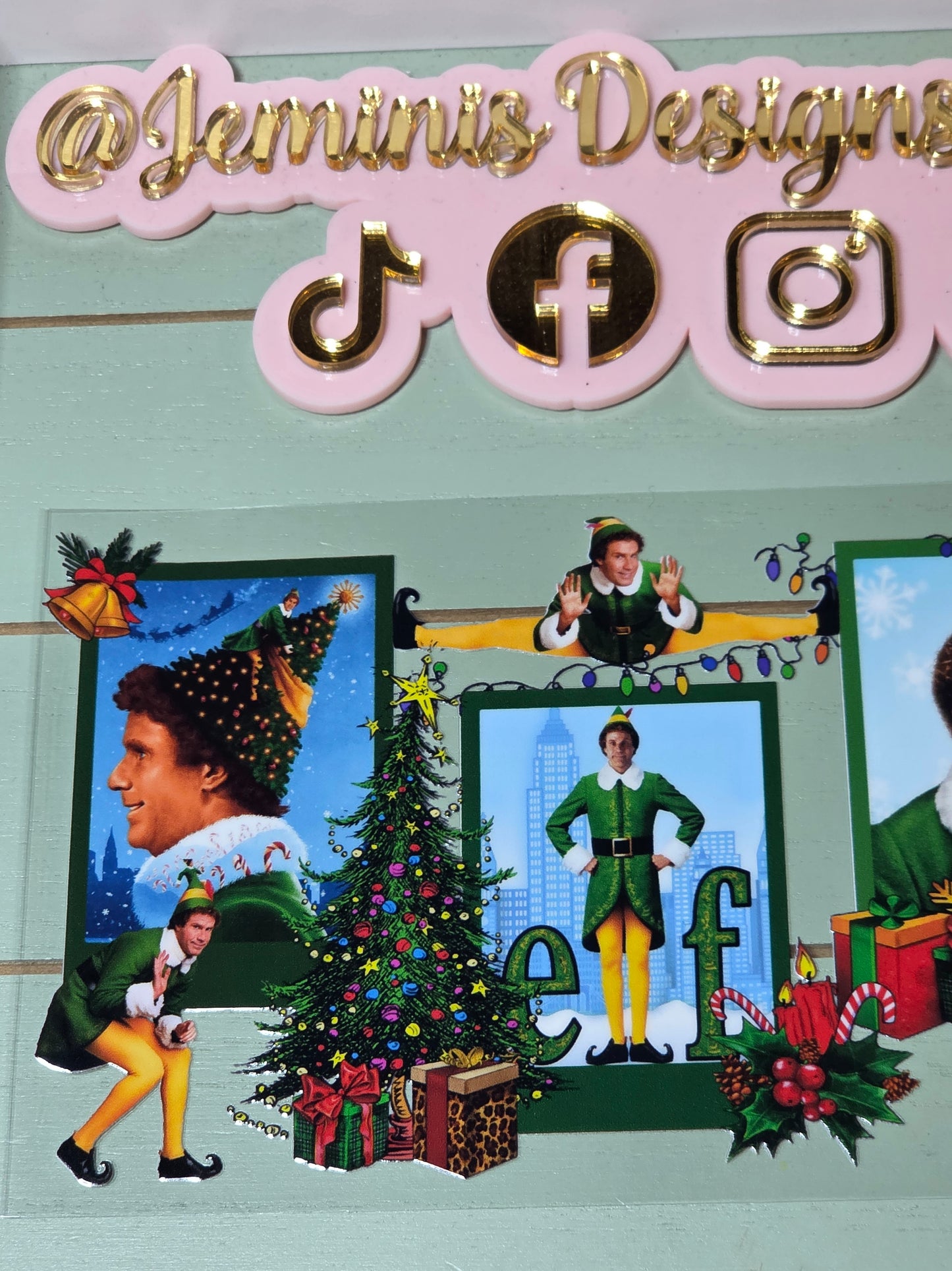 Elf Christmas uvdtf cup wrap sticker