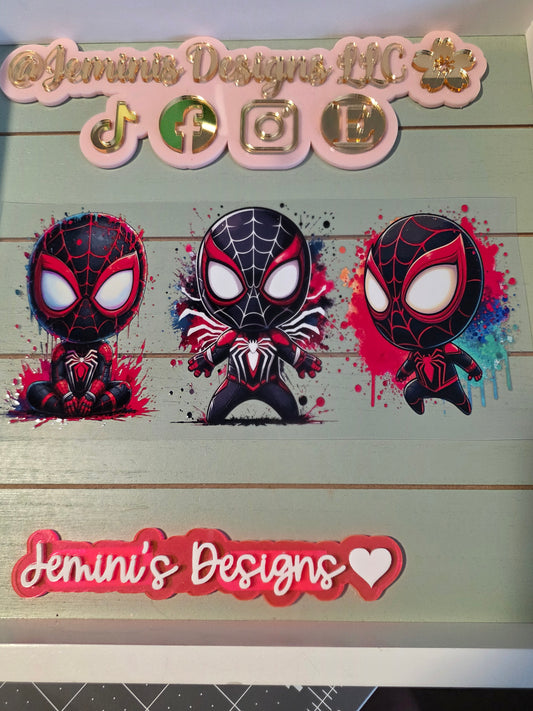Arachnid guy black and red spider character watercolor design